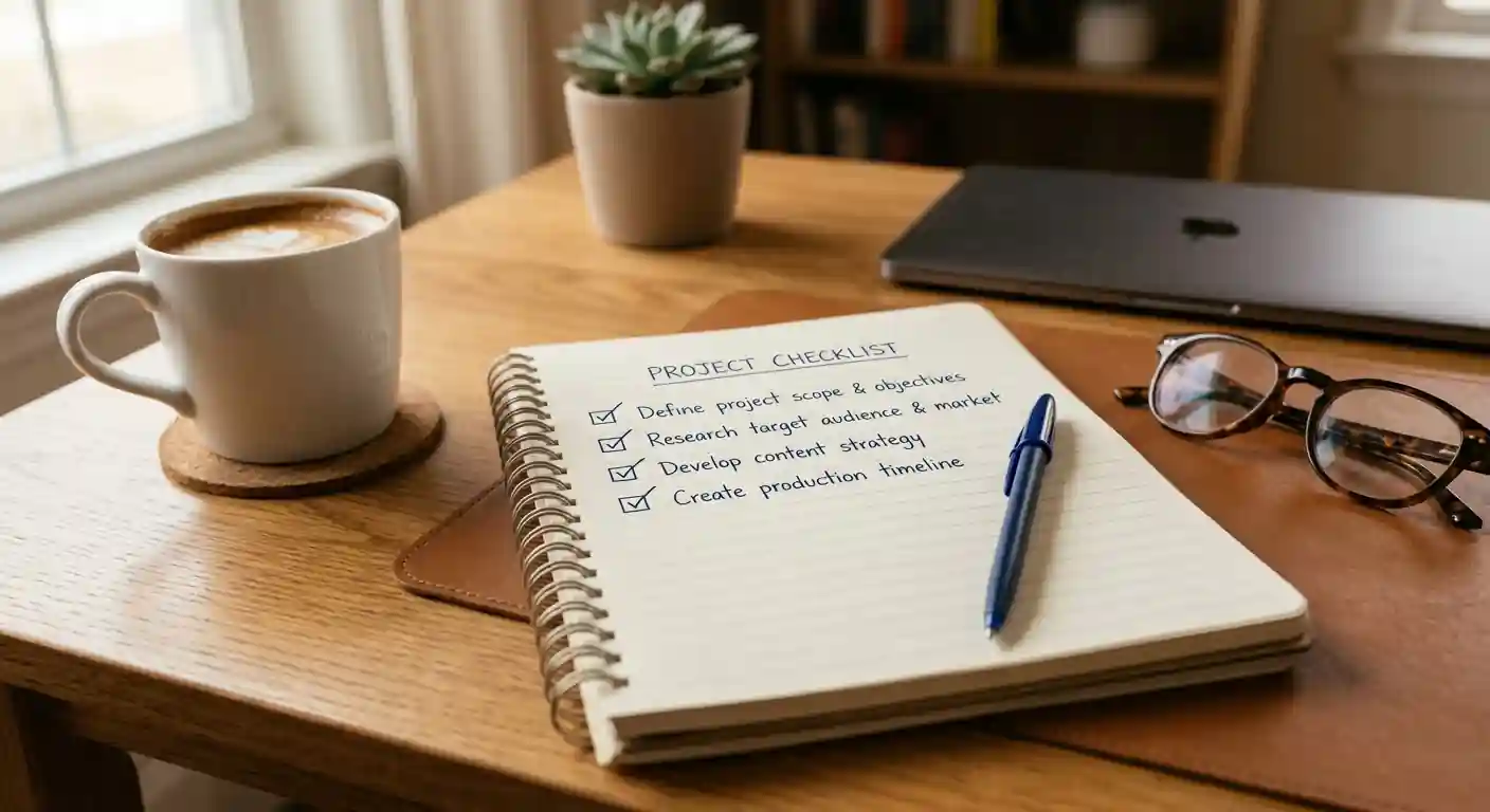 Checklist on notepad with casino selection criteria written