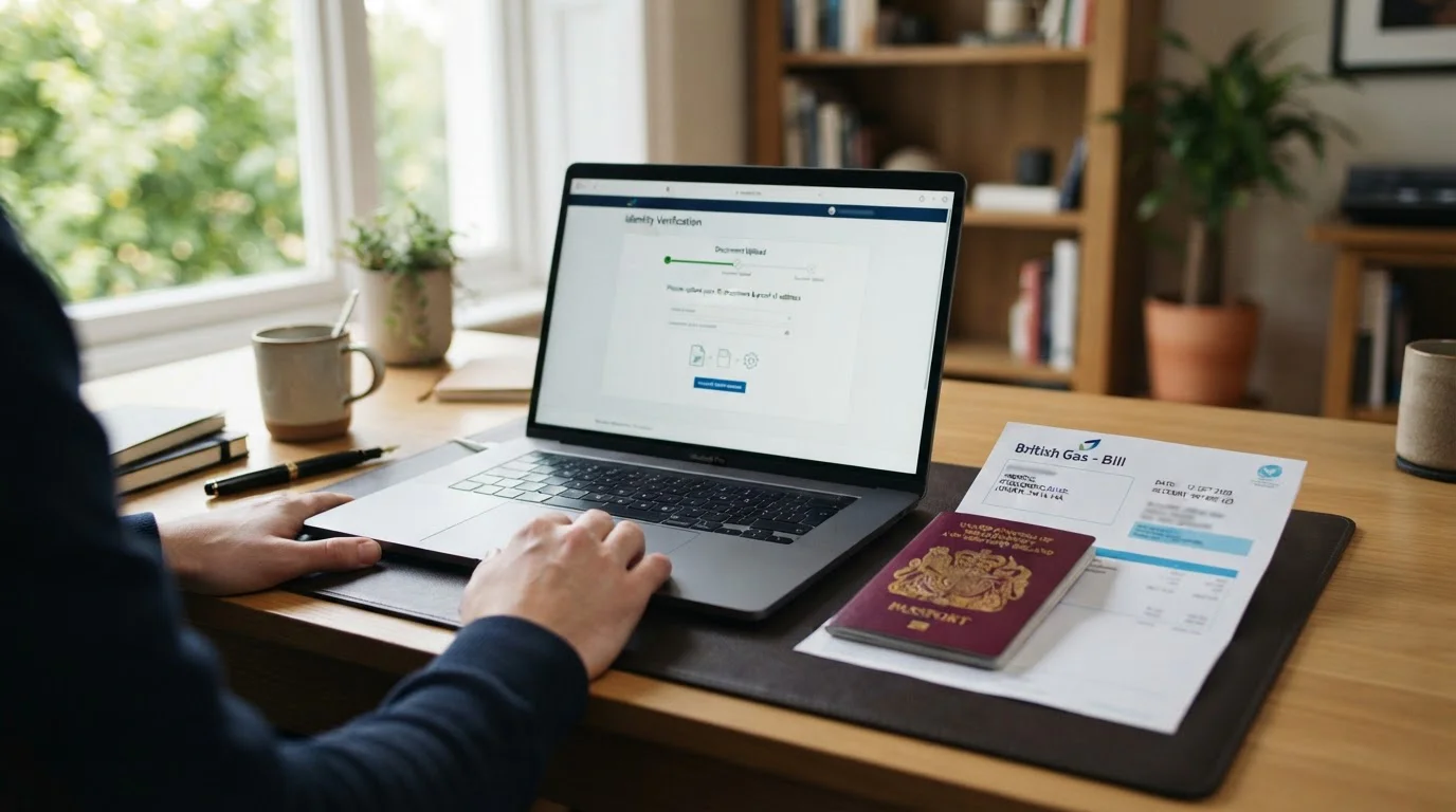 KYC document verification process with passport and proof of address