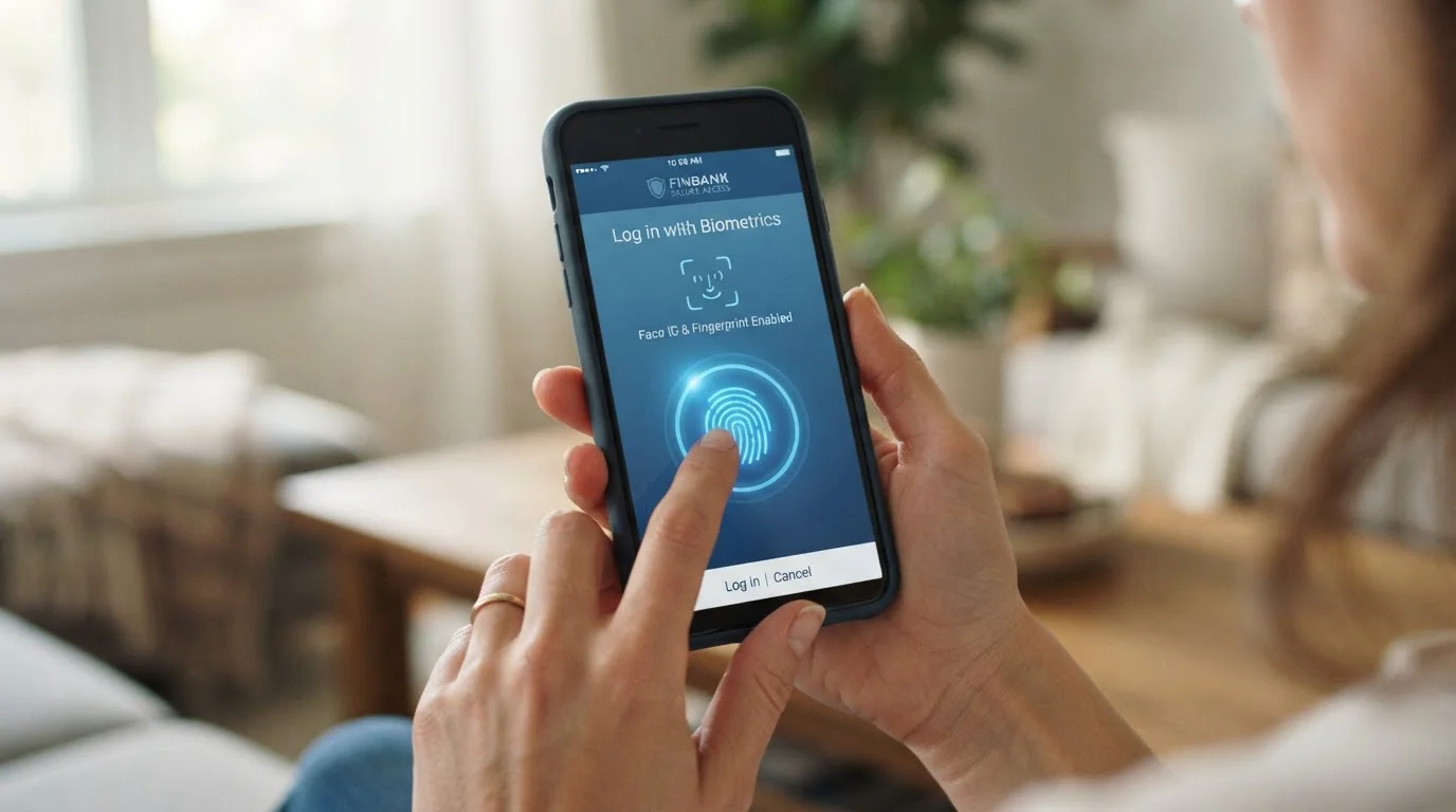 Person using banking app on smartphone to authenticate instant casino deposit
