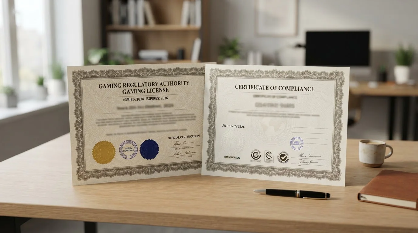Offshore casino licensing comparison showing Curaçao and MGA license documents