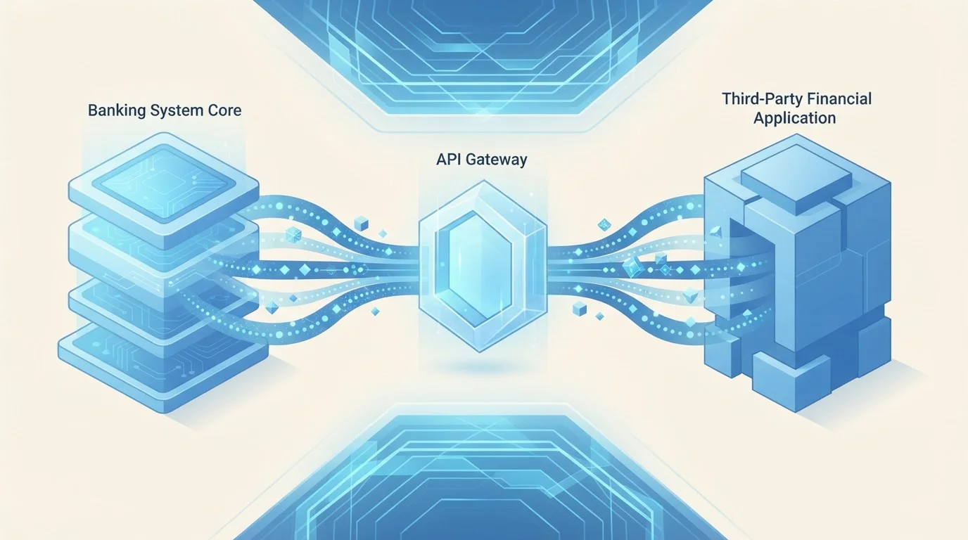 Open banking regulatory framework showing PSD2 compliance and bank API connections