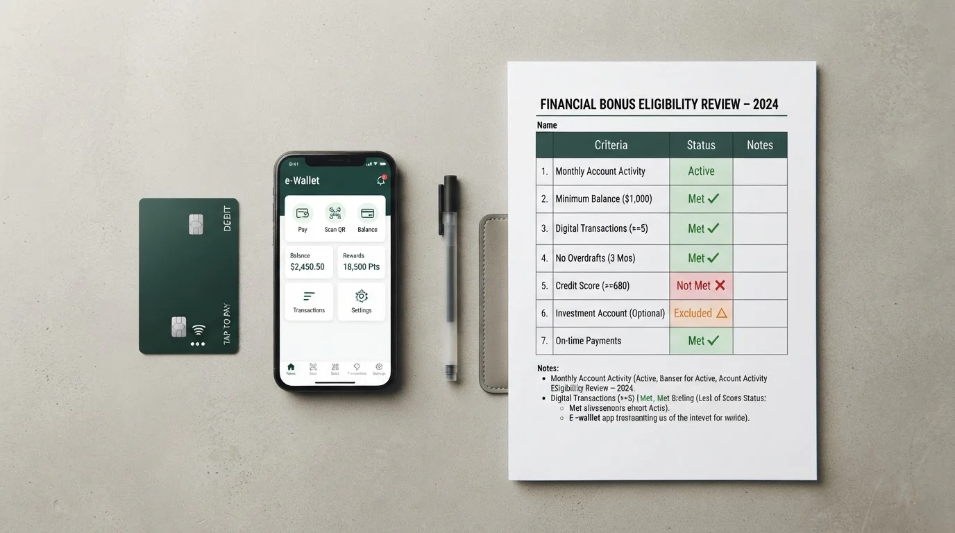 Debit card and e-wallet payment icons with bonus eligibility checkmarks and exclusion marks