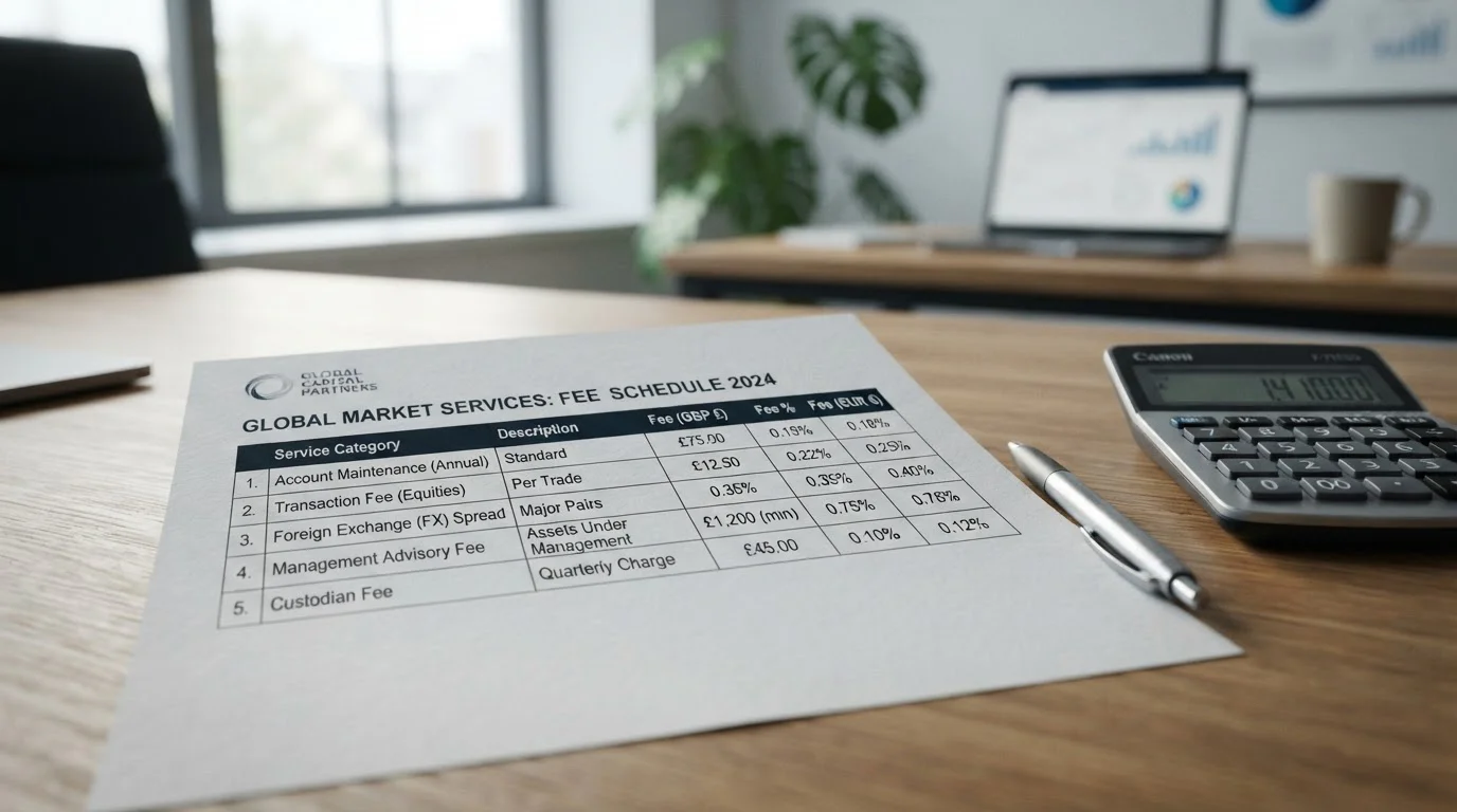 Fee breakdown document showing currency conversion charges