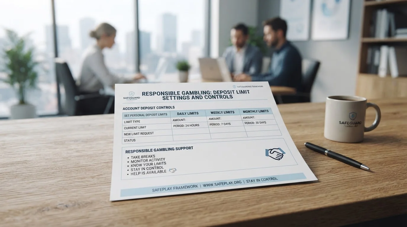 Clean document showing deposit limit settings and responsible gambling controls