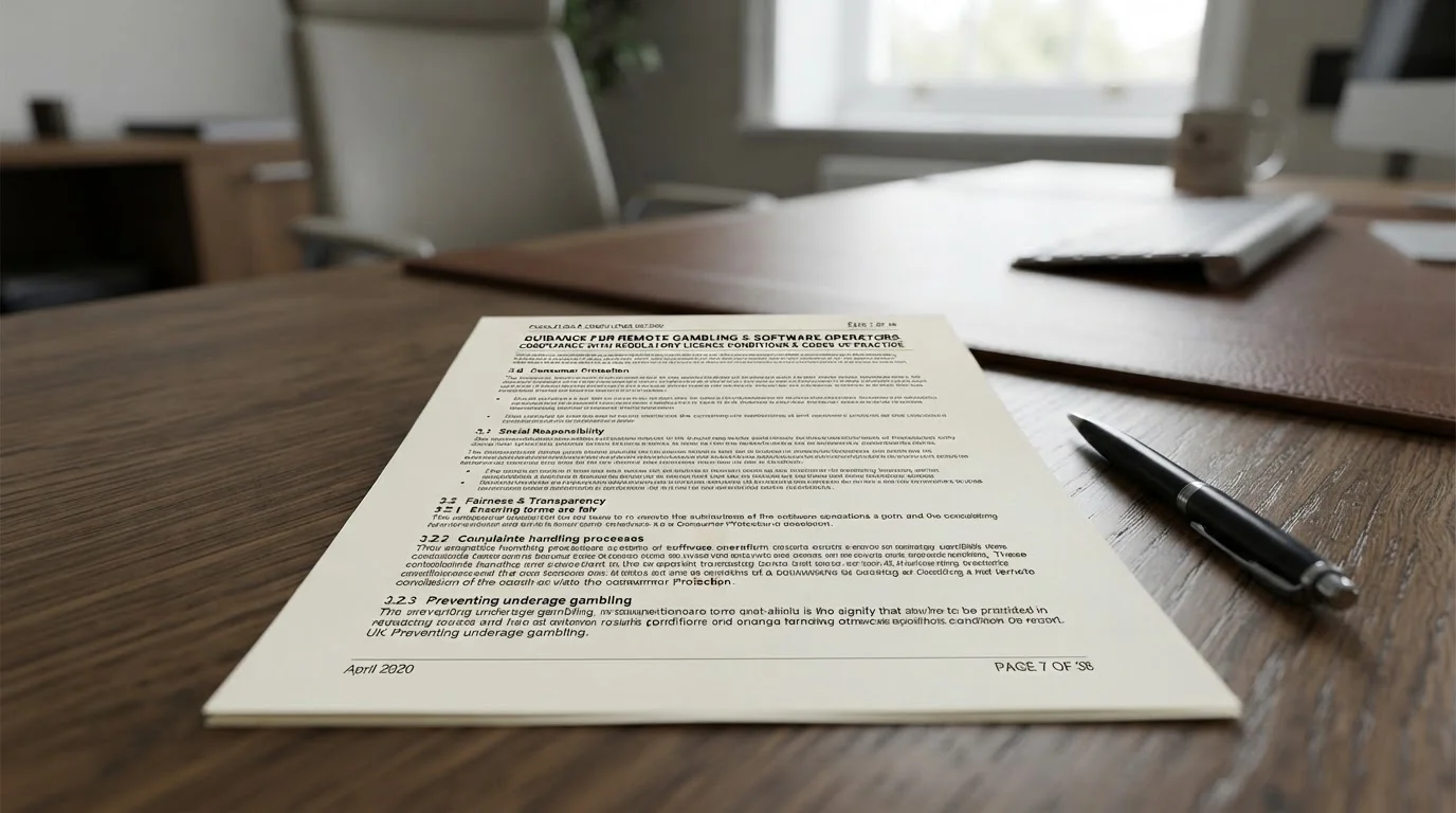 UKGC regulatory document showing credit card ban effective April 2020