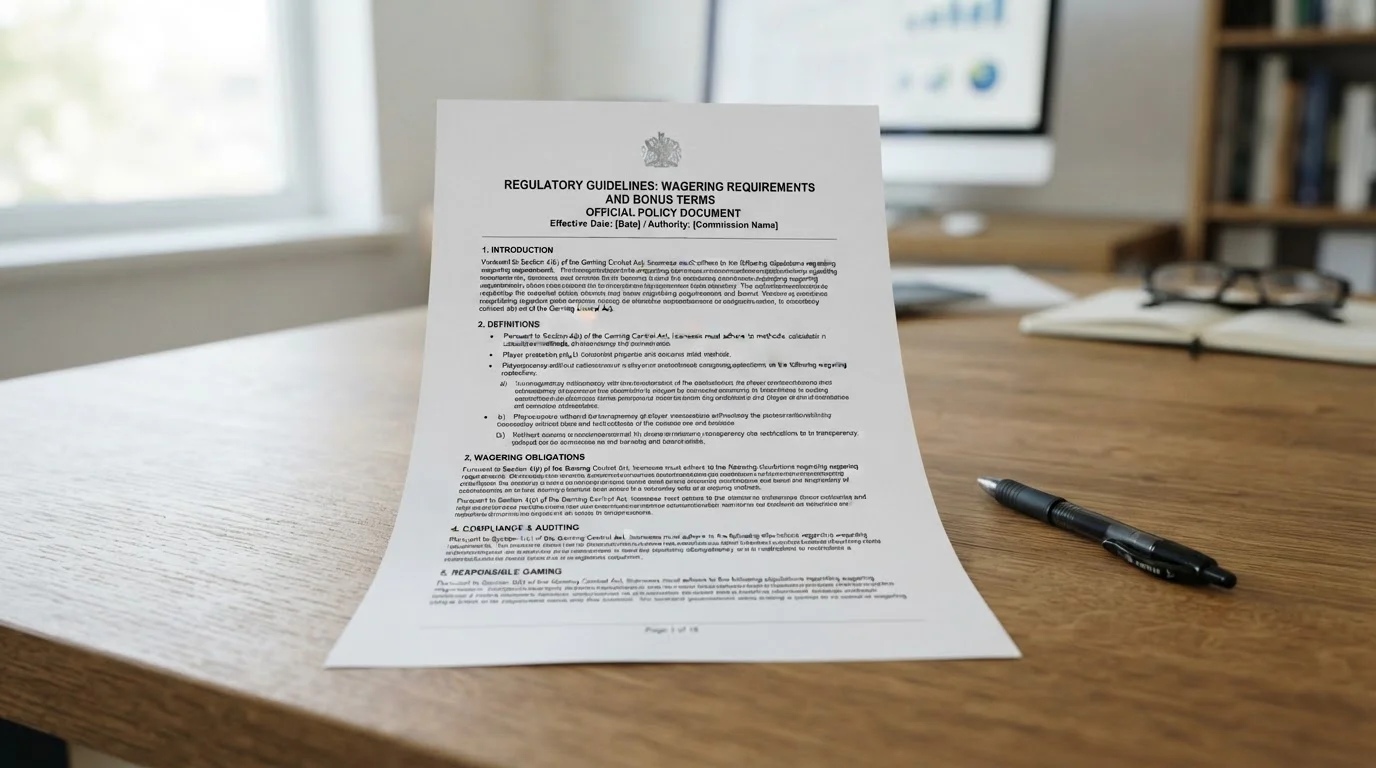 UKGC wagering requirement cap document showing 10x maximum limit effective January 2026