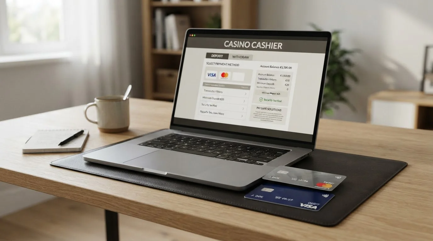 Visa and Mastercard debit cards with UK casino cashier interface